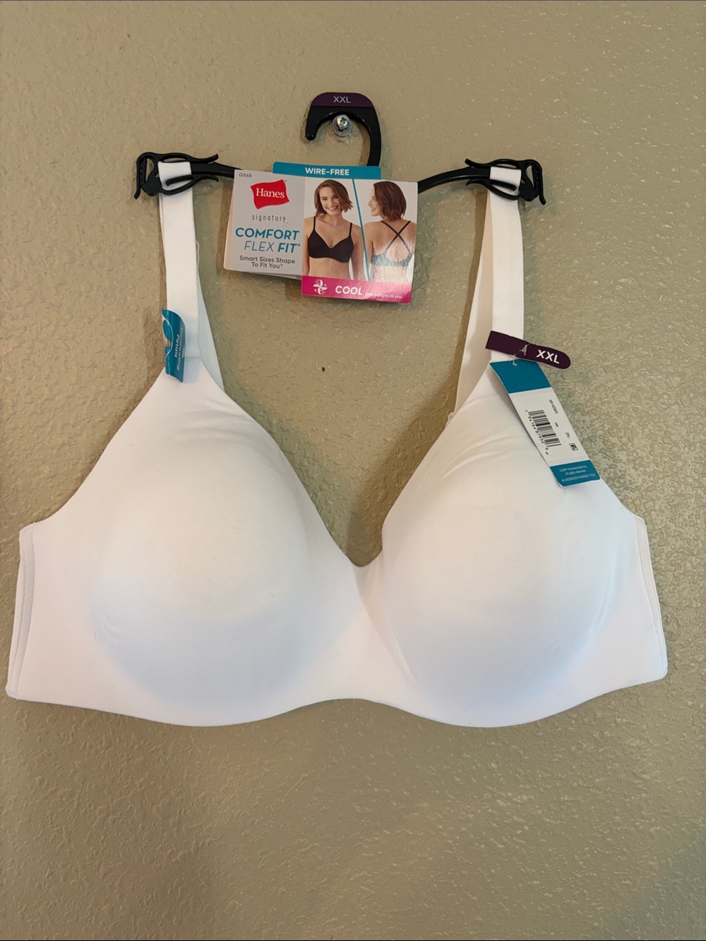 Hanes White Comfort Flex Fit Wire-Free T-Shirt Bra